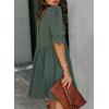 imageDokotoo Womens Summer Crewneck Puff Sleeve Babydoll Elegant Empire Waist Mini Swing Skater Dresses with Pockets1 Green