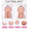 imageDokotoo Womens Summer Crewneck Puff Sleeve Babydoll Elegant Empire Waist Mini Swing Skater Dresses with Pockets1 Pink