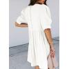 imageDokotoo Womens Summer Crewneck Puff Sleeve Babydoll Elegant Empire Waist Mini Swing Skater Dresses with Pockets1 White 2