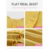 imageDokotoo Womens Summer Crewneck Puff Sleeve Babydoll Elegant Empire Waist Mini Swing Skater Dresses with Pockets1 Yellow