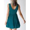 imageDokotoo Womens Summer Dresses 2025 Sleeveless Button Down Smocked Empire Waist Ruffle Tiered Casual Swing Mini DressBlue 405
