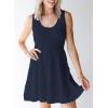 imageDokotoo Womens Summer Dresses 2025 Sleeveless Button Down Smocked Empire Waist Ruffle Tiered Casual Swing Mini DressBlue 605