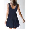 imageDokotoo Womens Summer Dresses 2025 Sleeveless Button Down Smocked Empire Waist Ruffle Tiered Casual Swing Mini DressBlue 605