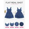 imageDokotoo Womens Summer Dresses 2025 Sleeveless Button Down Smocked Empire Waist Ruffle Tiered Casual Swing Mini DressBlue