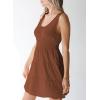 imageDokotoo Womens Summer Dresses 2025 Sleeveless Button Down Smocked Empire Waist Ruffle Tiered Casual Swing Mini DressBrown