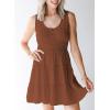 imageDokotoo Womens Summer Dresses 2025 Sleeveless Button Down Smocked Empire Waist Ruffle Tiered Casual Swing Mini DressBrown