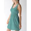imageDokotoo Womens Summer Dresses 2025 Sleeveless Button Down Smocked Empire Waist Ruffle Tiered Casual Swing Mini DressGreen
