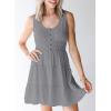 imageDokotoo Womens Summer Dresses 2025 Sleeveless Button Down Smocked Empire Waist Ruffle Tiered Casual Swing Mini DressGrey 2011