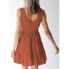 imageDokotoo Womens Summer Dresses 2025 Sleeveless Button Down Smocked Empire Waist Ruffle Tiered Casual Swing Mini DressOrange