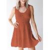 imageDokotoo Womens Summer Dresses 2025 Sleeveless Button Down Smocked Empire Waist Ruffle Tiered Casual Swing Mini DressOrange