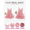 imageDokotoo Womens Summer Dresses 2025 Sleeveless Button Down Smocked Empire Waist Ruffle Tiered Casual Swing Mini DressPink