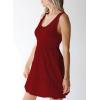 imageDokotoo Womens Summer Dresses 2025 Sleeveless Button Down Smocked Empire Waist Ruffle Tiered Casual Swing Mini DressRed 403
