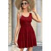 imageDokotoo Womens Summer Dresses 2025 Sleeveless Button Down Smocked Empire Waist Ruffle Tiered Casual Swing Mini DressRed 403
