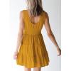 imageDokotoo Womens Summer Dresses 2025 Sleeveless Button Down Smocked Empire Waist Ruffle Tiered Casual Swing Mini DressYellow