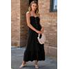 imageDokotoo Womens Summer Dresses 2025 Sleeveless Spaghetti Strap Button Down Smocked Beach Vacation Long Maxi Dress with PocketsBlack