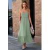 imageDokotoo Womens Summer Dresses 2025 Sleeveless Spaghetti Strap Button Down Smocked Beach Vacation Long Maxi Dress with PocketsLight Green