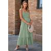imageDokotoo Womens Summer Dresses 2025 Sleeveless Spaghetti Strap Button Down Smocked Beach Vacation Long Maxi Dress with PocketsLight Green