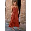 imageDokotoo Womens Summer Dresses 2025 Sleeveless Spaghetti Strap Button Down Smocked Beach Vacation Long Maxi Dress with PocketsOrange