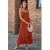 imageDokotoo Womens Summer Dresses 2025 Sleeveless Spaghetti Strap Button Down Smocked Beach Vacation Long Maxi Dress with PocketsOrange