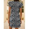 imageDokotoo Womens Summer Dresses Beach 2025 Casual Deep V Neck Loose Sundress Ruffle Sleeve Mini DressBlack a