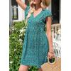 imageDokotoo Womens Summer Dresses Beach 2025 Casual Deep V Neck Loose Sundress Ruffle Sleeve Mini DressGreen