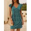 imageDokotoo Womens Summer Dresses Beach 2025 Casual Deep V Neck Loose Sundress Ruffle Sleeve Mini DressGreen