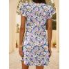 imageDokotoo Womens Summer Dresses Beach 2025 Casual Deep V Neck Loose Sundress Ruffle Sleeve Mini DressSky Blue