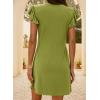 imageDokotoo Womens Summer Dresses Beach 2025 Casual Deep V Neck Loose Sundress Ruffle Sleeve Mini DressSpinach Green