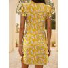 imageDokotoo Womens Summer Dresses Beach 2025 Casual Deep V Neck Loose Sundress Ruffle Sleeve Mini DressYellow