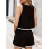 imageDokotoo Womens Summer Jumpsuits 2025 Casual Ruffle Chiffon Sleeveless RompersBlack White