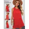 imageDokotoo Womens Summer Jumpsuits 2025 Casual Ruffle Chiffon Sleeveless RompersRed