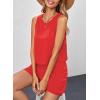 imageDokotoo Womens Summer Jumpsuits 2025 Casual Ruffle Chiffon Sleeveless RompersRed