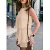 imageDokotoo Womens Summer Jumpsuits 2025 Casual Ruffle Chiffon Sleeveless RompersRuffle Apricot