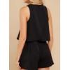 imageDokotoo Womens Summer Jumpsuits 2025 Casual Ruffle Chiffon Sleeveless RompersRuffle Black 01