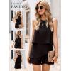imageDokotoo Womens Summer Jumpsuits 2025 Casual Ruffle Chiffon Sleeveless RompersRuffle Black 01