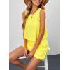 imageDokotoo Womens Summer Jumpsuits 2025 Casual Ruffle Chiffon Sleeveless RompersRuffle Yellow 01