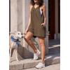 imageDokotoo Womens Summer Sleeveless Waffle Knit Romper Tank Tops Belt Jumpsuits with Side PocketsBreen