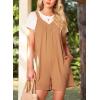 imageDokotoo Womens Summer Sleeveless Waffle Knit Romper Tank Tops Belt Jumpsuits with Side PocketsClay