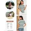 imageDokotoo Womens Summer Tops 2025 Striped Color Block Short Sleeve TShirts Crewneck Casual Loose Basic Tee BlousesGreen White