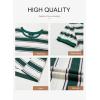 imageDokotoo Womens Summer Tops 2025 Striped Color Block Short Sleeve TShirts Crewneck Casual Loose Basic Tee BlousesGreen White