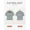 imageDokotoo Womens Summer Tops 2025 Striped Color Block Short Sleeve TShirts Crewneck Casual Loose Basic Tee BlousesGreen White