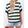 imageDokotoo Womens Summer Tops 2025 Striped Color Block Short Sleeve TShirts Crewneck Casual Loose Basic Tee BlousesGreen White