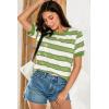 imageDokotoo Womens Summer Tops 2025 Striped Color Block Short Sleeve TShirts Crewneck Casual Loose Basic Tee BlousesLight Green