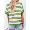 imageDokotoo Womens Summer Tops 2025 Striped Color Block Short Sleeve TShirts Crewneck Casual Loose Basic Tee BlousesLight Green
