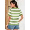 imageDokotoo Womens Summer Tops 2025 Striped Color Block Short Sleeve TShirts Crewneck Casual Loose Basic Tee BlousesLight Green