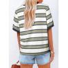 imageDokotoo Womens Summer Tops 2025 Striped Color Block Short Sleeve TShirts Crewneck Casual Loose Basic Tee BlousesLight Green White