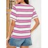 imageDokotoo Womens Summer Tops 2025 Striped Color Block Short Sleeve TShirts Crewneck Casual Loose Basic Tee BlousesPink