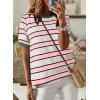 imageDokotoo Womens Summer Tops 2025 Striped Color Block Short Sleeve TShirts Crewneck Casual Loose Basic Tee BlousesPink White