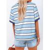 imageDokotoo Womens Summer Tops 2025 Striped Color Block Short Sleeve TShirts Crewneck Casual Loose Basic Tee BlousesSky Blue White