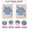 imageDokotoo Womens Summer Tops 34 Lantern Sleeve Casual VNeck TShirts Pleated Loose Tunic HollowOut BlouseBlue
